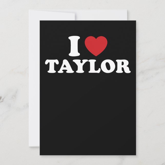 Invitation I Love Taylor Nom I Heart Super (Devant)