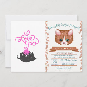 Invitation I love you - ball of wool - choose back color