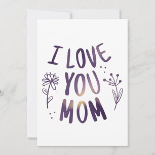 Invitation I Love You Maman Floral Mothers Day idées cadeaux