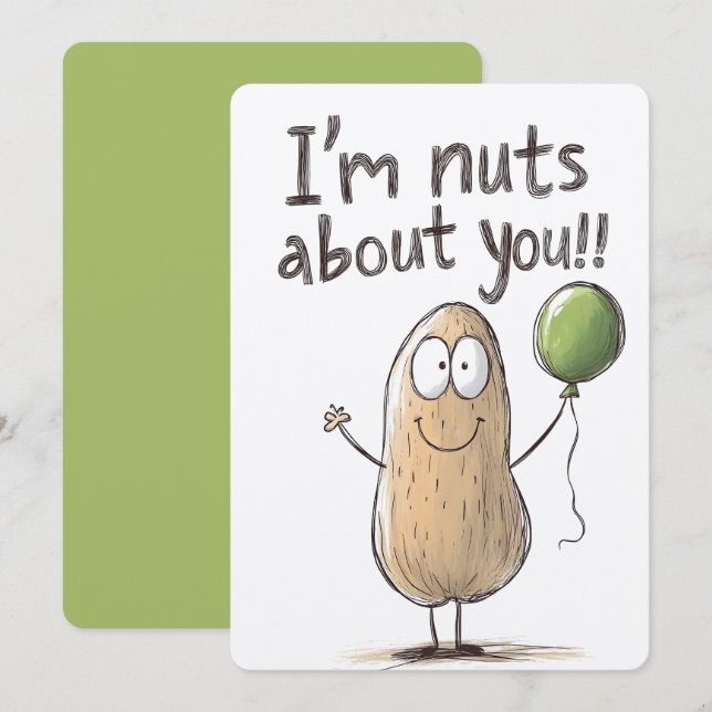 Invitation I’m Nuts About You - A Goofy Peanut and Ballot (Devant / Derrière)