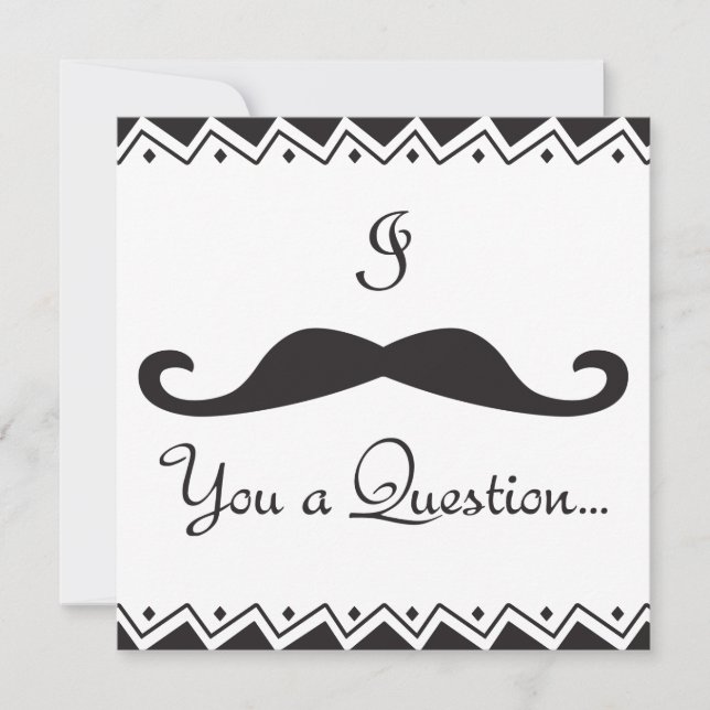 Invitation I Mustache You A Q! Fête de mariage PERSONNALISÉE  (Devant)