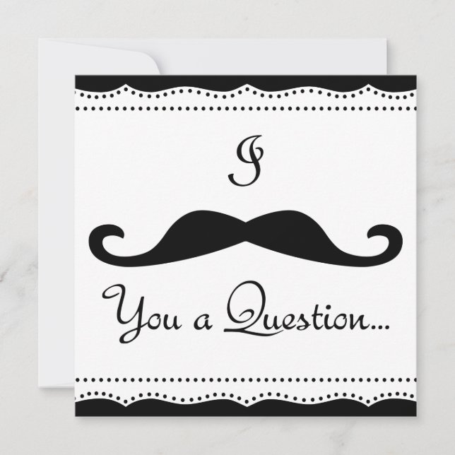 Invitation I Mustache You A Q! Fête de mariage personnalisée  (Devant)