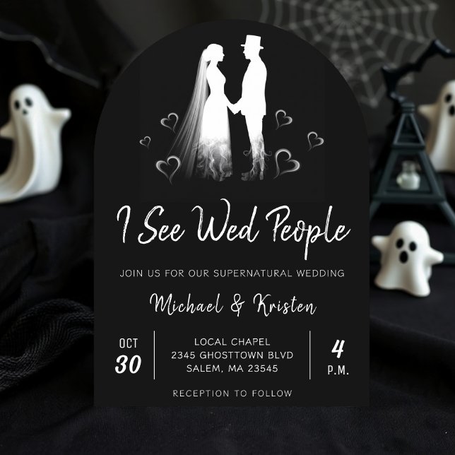 Invitation I See Wed People Gothic Ghost Halloween Wedding (Créateur téléchargé)
