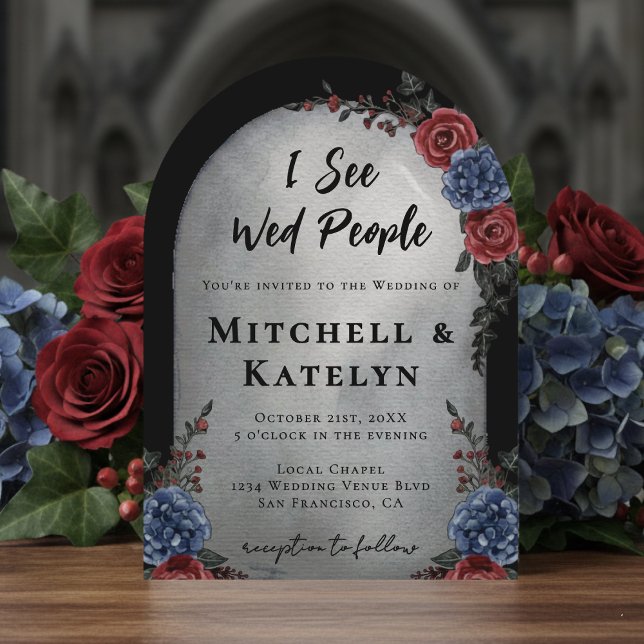 Invitation I See Wed People Headstone Floral Gothic Wedding (Créateur téléchargé)