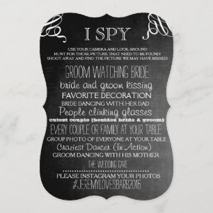 Invitation I Spy Mariage Jeu Chalkboard Edition Brackets