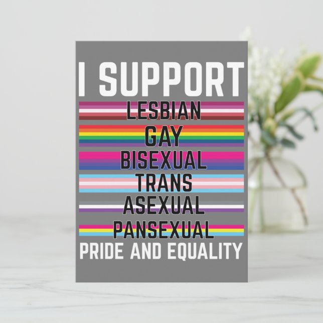 Invitation I Support Lesbian Gay Bisexual Trans Asexual Panse (Debout devant)