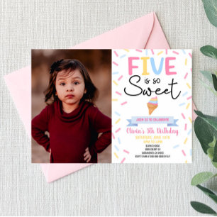 Invitation Ice Cream Five est tellement sucré 5ème anniversai