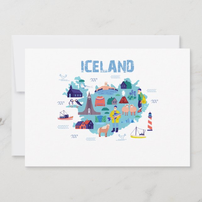 Invitation Iceland map (Devant)