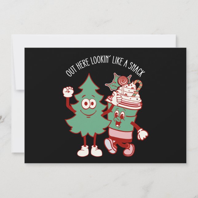 Invitation Ici, On Dirait Un Snack Gâteau De Noël (Devant)