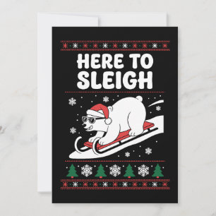 Invitation Ici pour faire du traîneau Noël Ours Polaire Traîn