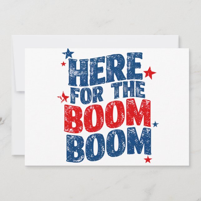 Invitation Ici pour le Boom 4 juillet Patriotic (Devant)