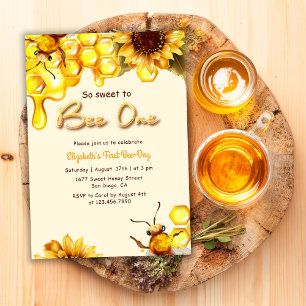 Invitation Icône de miel jaune Première Jour de l'abeille 1er