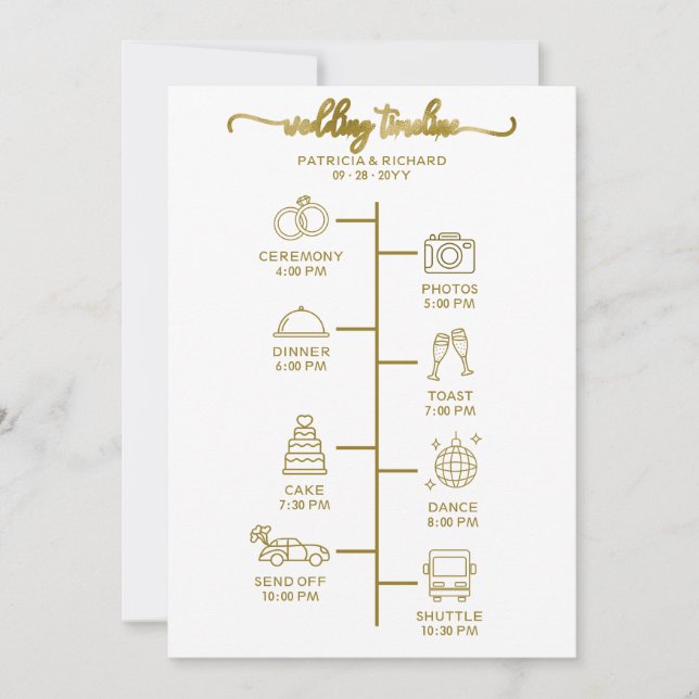 Invitation Icône d'itinéraire de mariage Chic Script Mariage  (Devant)