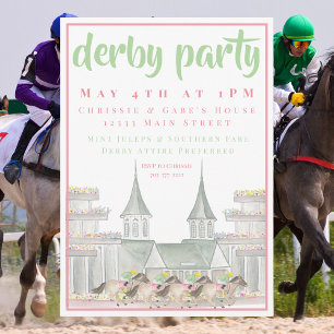 Invitation Icône élégante de la piste de course de Derby à l'