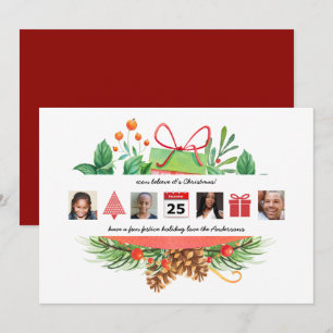 Invitation Icônes de Noël Collage de photos Couronne moderne
