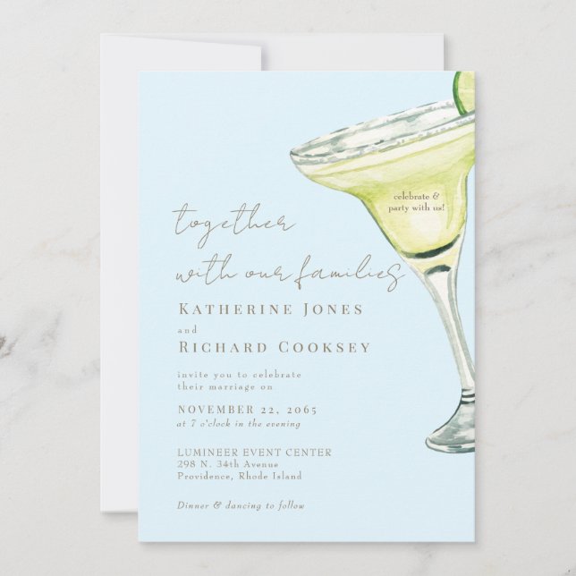 Invitation Icy Blue Celebrate & Party Margarita Mariage (Devant)