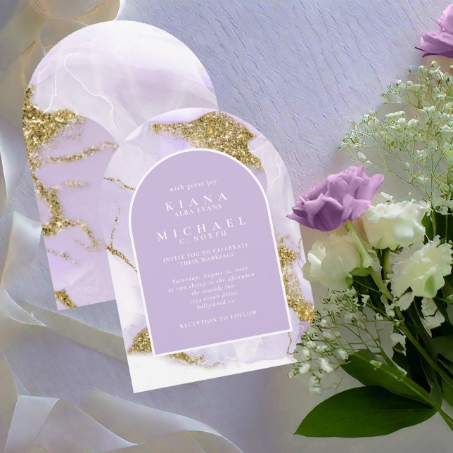 Invitation ID d'arc Abstrait Lavande d'encre Lux990 (Créateur téléchargé)