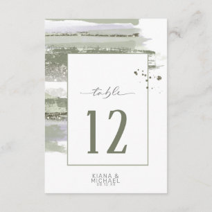 Invitation ID de table Mariage Abstrait Paint Strokes886