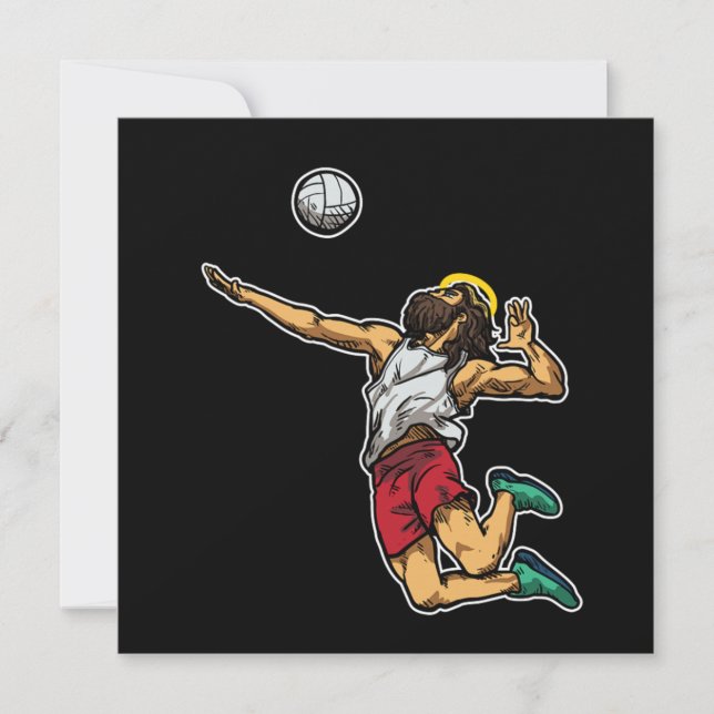 Invitation Idée cadeau de volley-ball Cool Jésus (Devant)