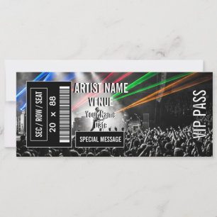 Invitation Idée de cadeau de billet de concert DIY Billet d'é