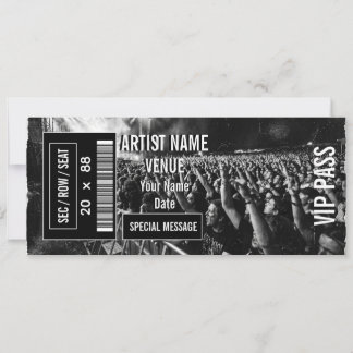 Invitation Idée de cadeau de billet de concert personnalisé D