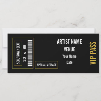 Invitation Idée de cadeau de billet de concert personnalisé D