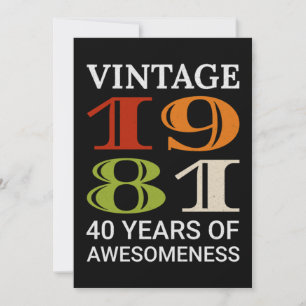 Invitation Idée de citation d'anniversaire des 40 ans Vintage