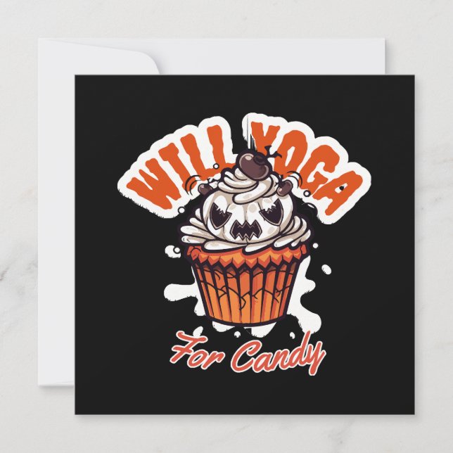 Invitation Idée de Cupcake Halloween pour le yoga des mamans (Devant)