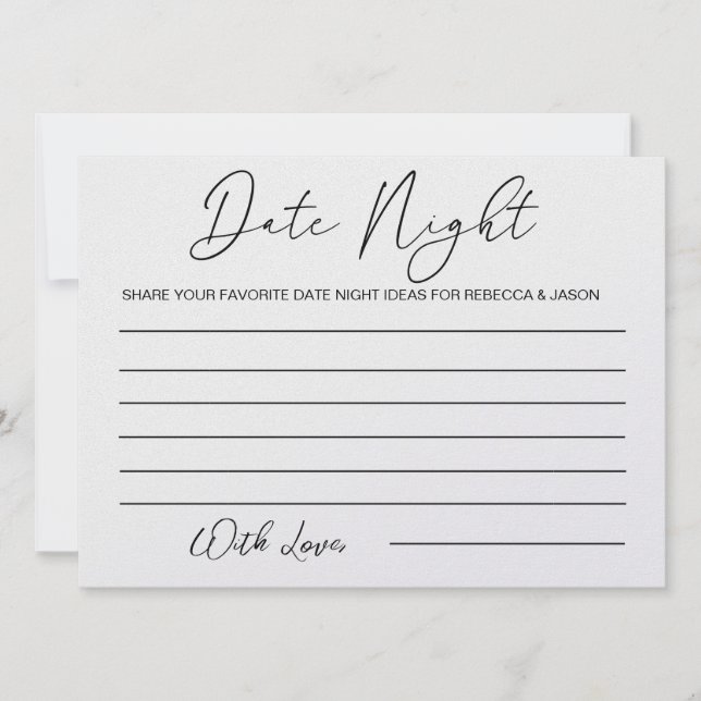 Invitation Idées de nuit personnalisées Jeu de Fête des marié (Devant)