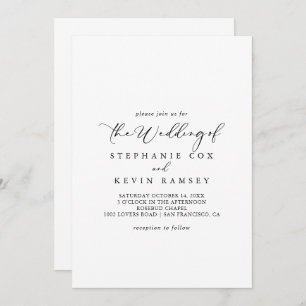 Invitation Idyllique Stylish Calligraphie Mariage De