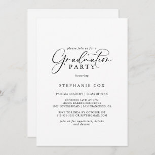 Invitation Idyllique Stylish Calligraphy Graduation Party