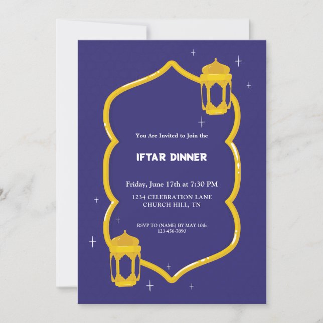 invitation iftar cadre or (Devant)