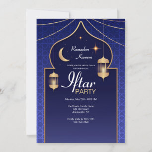 Invitation Iftar Party en bleu