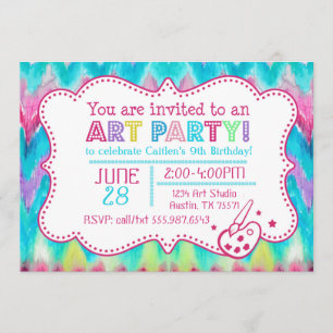 Invitation iKat Chevron d'aquarelle d'invitation de partie