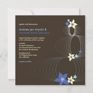 Invitation Ikebana Blue Frangipani Mariage tropical Invitatio
