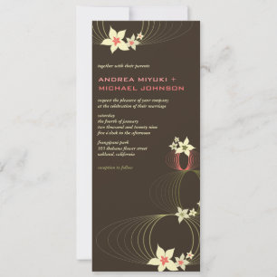 Invitation Ikebana Pink Frangipani Mariage tropical Invitatio