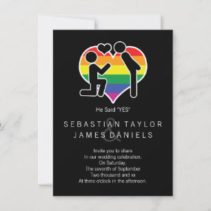 Invitation Il A Dit Oui M. Et M. Proposition Mariage Gay
