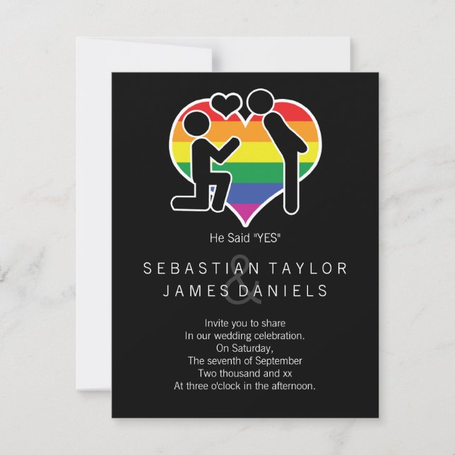 Invitation Il A Dit Oui M. Et M. Proposition Mariage Gay (Devant)