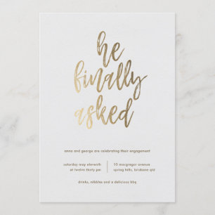 Invitation Il A Finalement Demandé À La Fête De L'Engagement