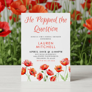 Invitation Il a posé la question Fête des mariées de fleurs d