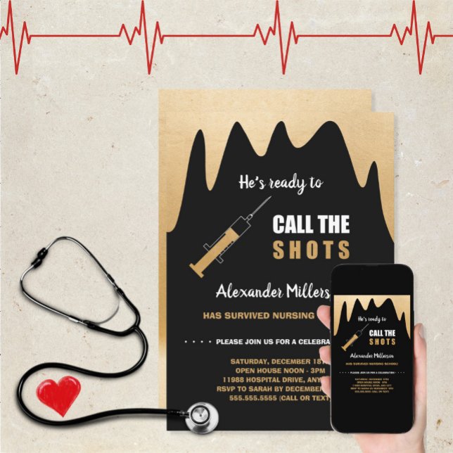 Invitation Il est prêt à appeler les chaussures infirmière di (Créateur téléchargé)