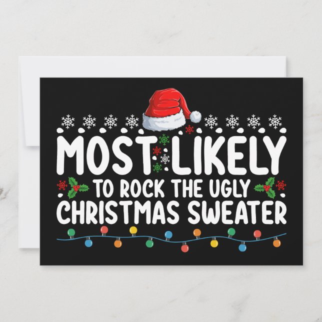 Invitation Il Est Probable Que Le Vilain Chandail De Noël Soi (Devant)