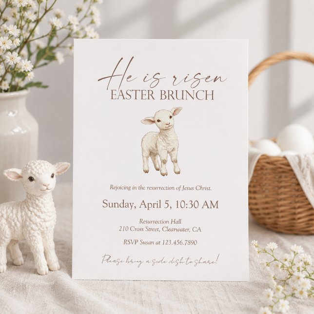 Invitation Il Est Ressuscité Brunch de Pâques Résurrection Ch (Créateur téléchargé)