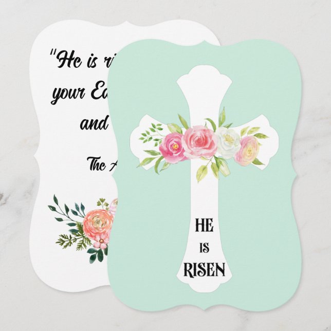 Invitation Il est ressuscité ! Espérer que votre Pâques est h (Devant / Derrière)