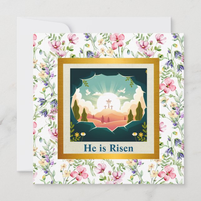 Invitation Il est ressuscité et célébration du dimanche de la (Devant)