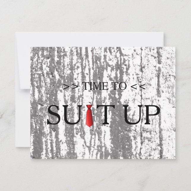 Invitation Il est temps d'adapter la Cravate rouge Arrière -  (Devant)