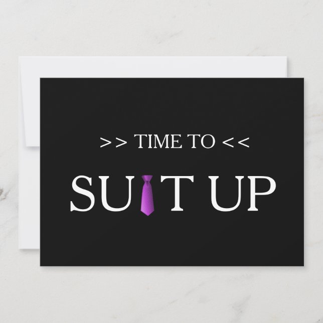 Invitation Il est temps d'adapter l'Arrière - plan noir viole (Devant)