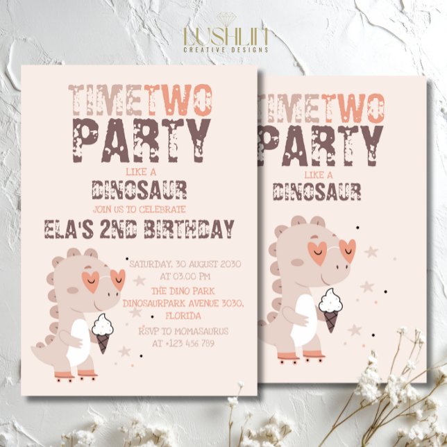 Invitation Il est temps de faire la fête comme un Dinosaure A (Créateur téléchargé)