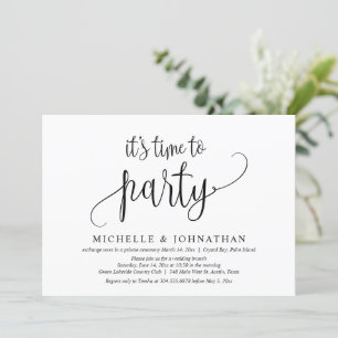 Invitation Il est temps de faire la fête, Mariage Elopement C