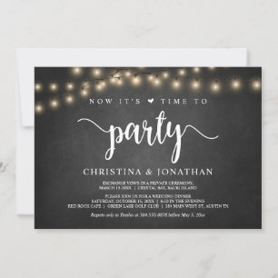 Invitation Il est temps de faire la fête, Rustic Elopement Pa
